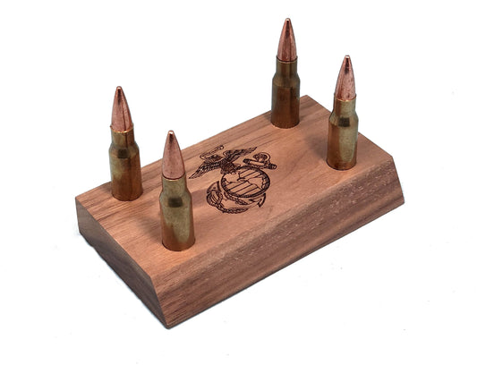 United States Marines Laser Engraved Winchester .308 Bullet Business Card Holder w/Optional FREE Engraved Plaque (Marines Hobbyist #18447)