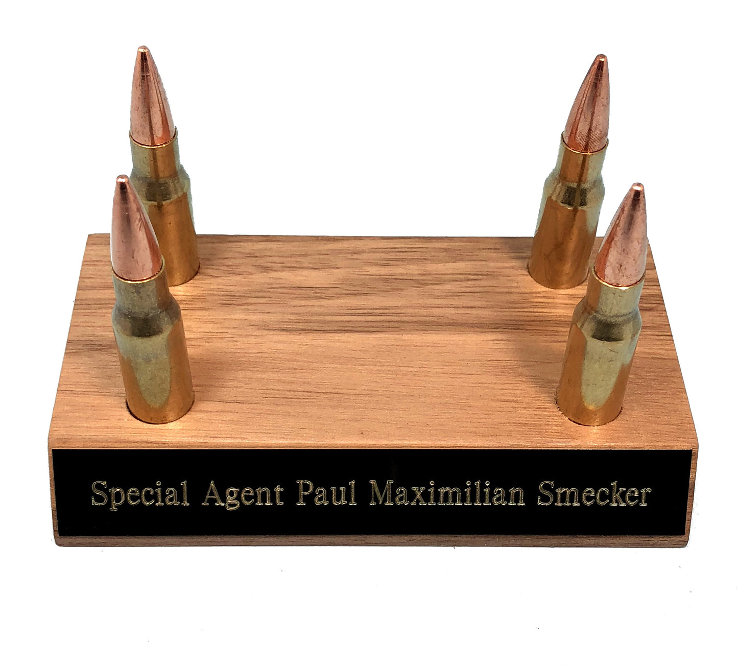 Winchester .308 Bullet Business Card Holder with Optional Custom Engraved Plaque