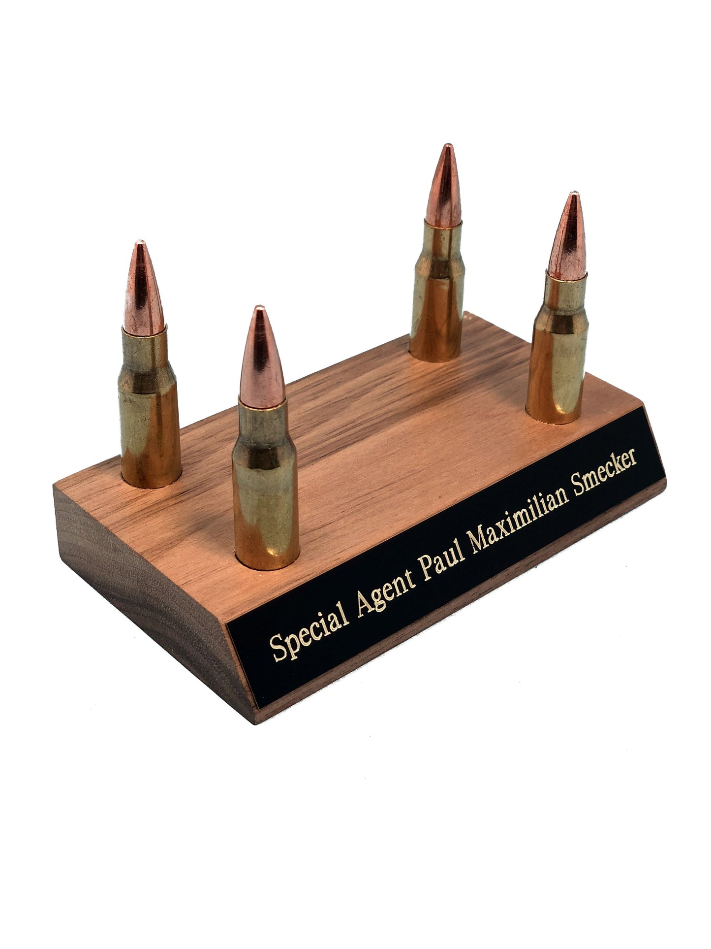 Winchester .308 Bullet Business Card Holder with Optional Custom Engraved Plaque