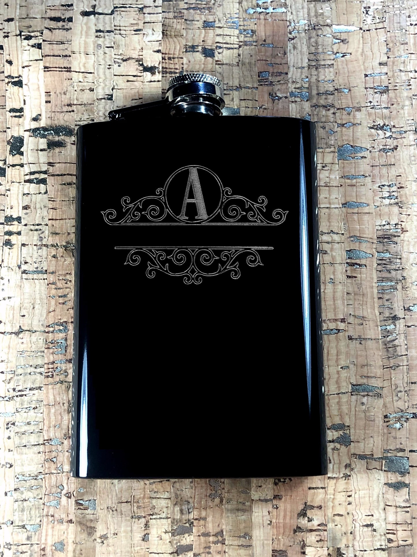 Custom Engraved Matte Black Plain 8oz Premium Stainless Steel Flask