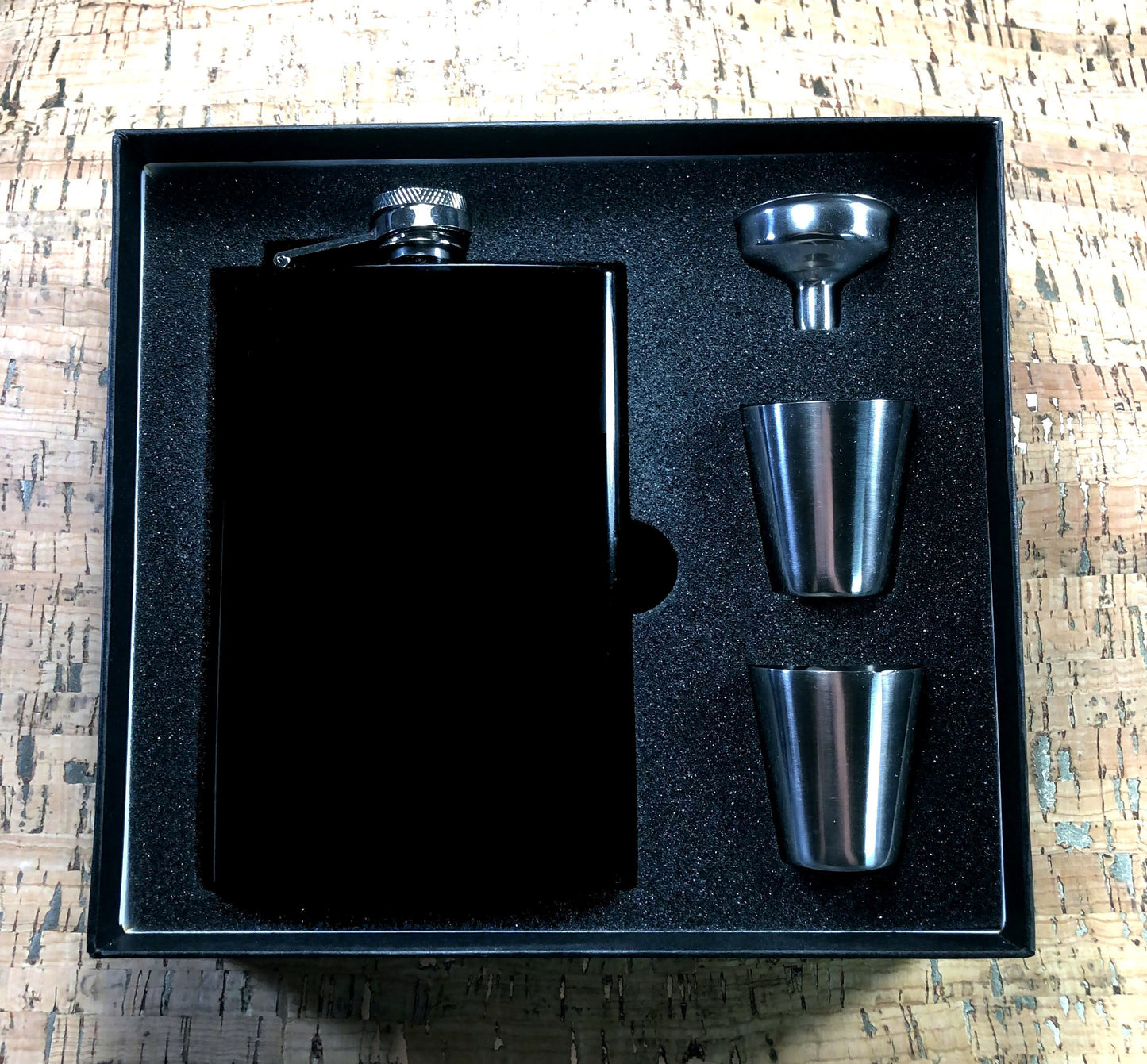 Custom Engraved Matte Black Plain 8oz Premium Stainless Steel Flask