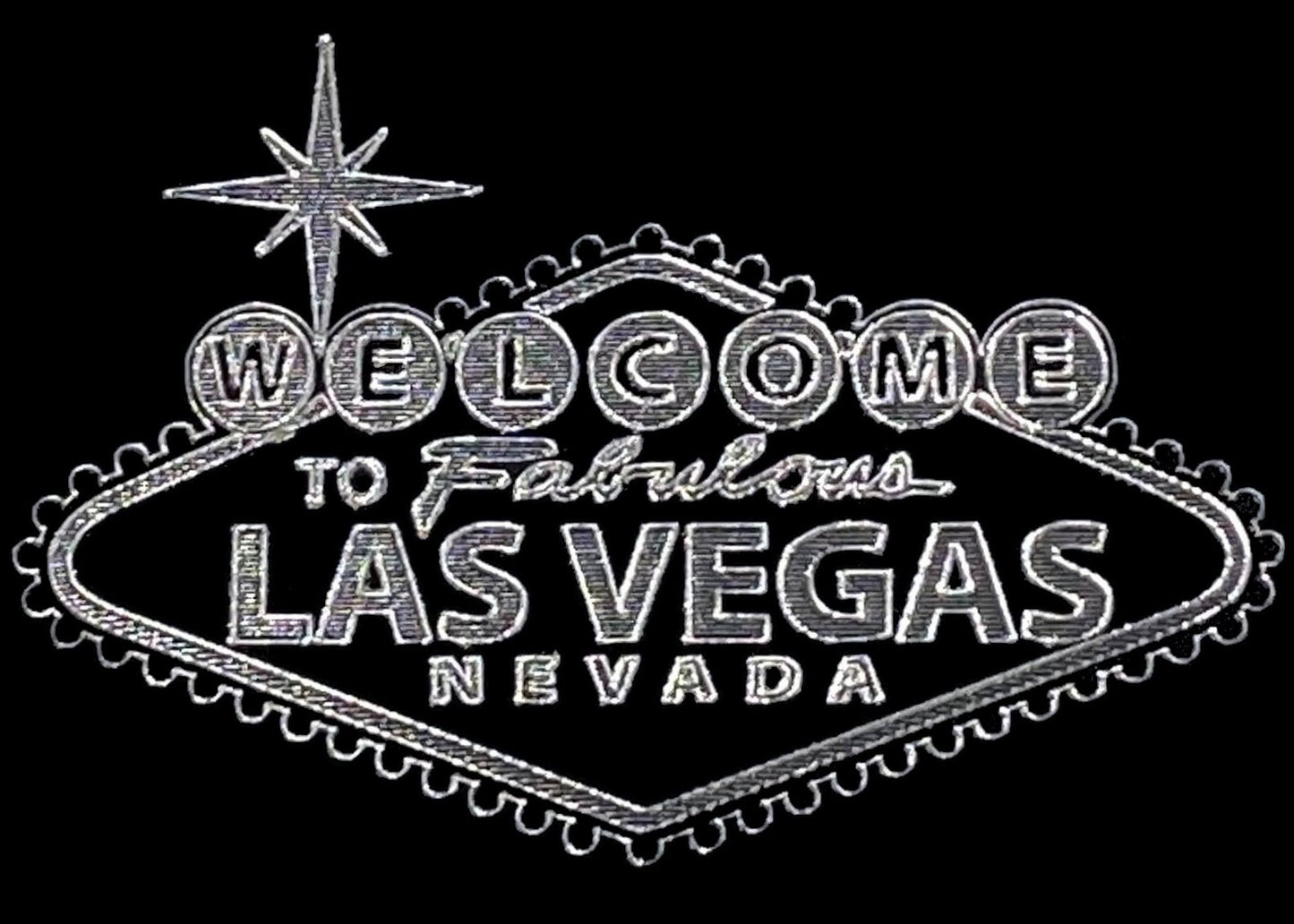 Custom Engraved Matte Black Welcome to Las Vegas Sign on 8oz Premium Stainless Steel Flask