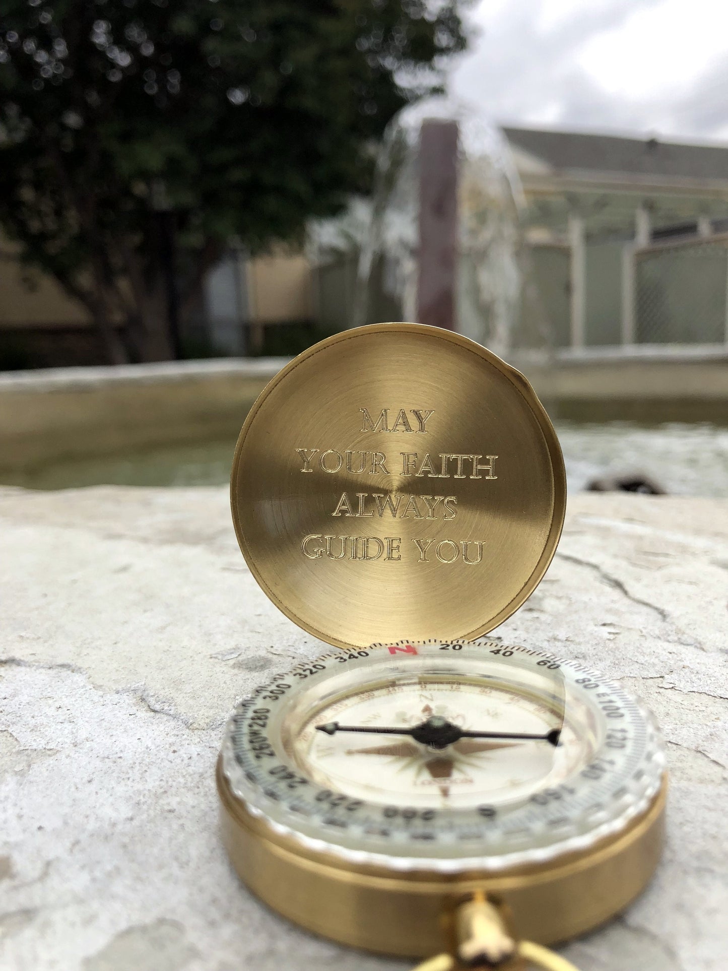 Engravable Personalized 1.75" Diameter Brass Boy Scout Scouting Compass with Optional Custom Engraved Wooden Storage Box