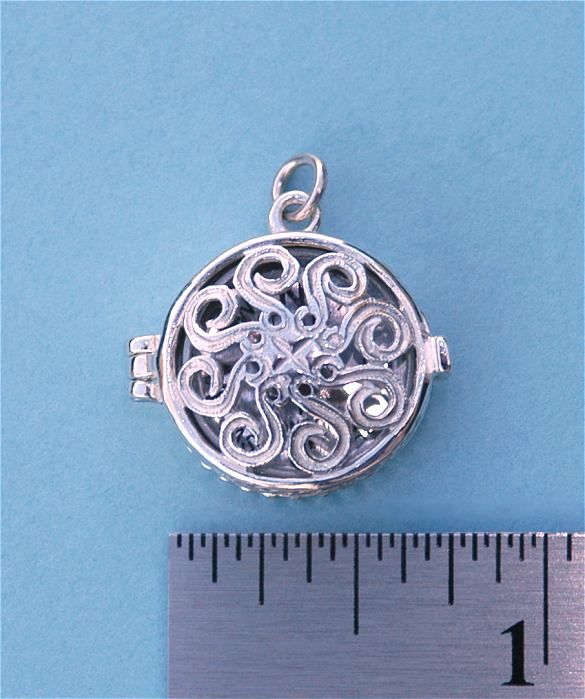 Sterling Silver Celtic Inspired Locket with Working Compass and Optional Custom Engraving