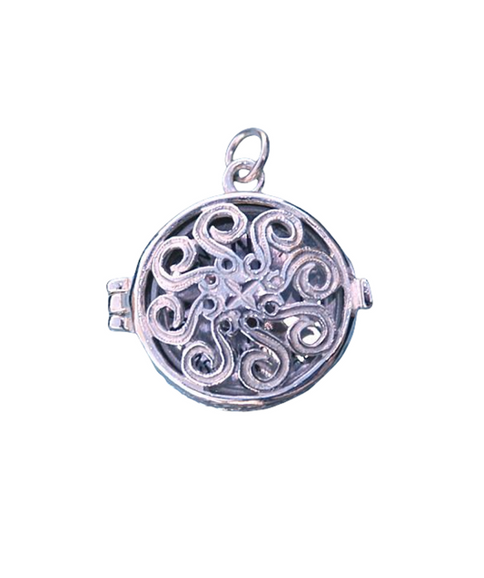 Sterling Silver Celtic Inspired Locket with Working Compass and Optional Custom Engraving